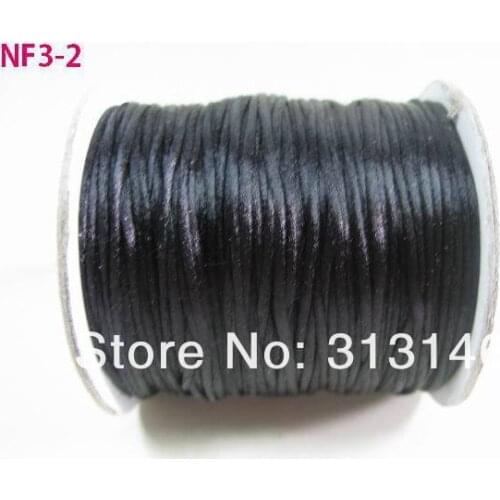 Wholesale 80M/Roll 1.5MM BLACK Braided Nylon Chinese Knot Cord Beading Satin String Thread Rope Jewelry Making Knitting Findings