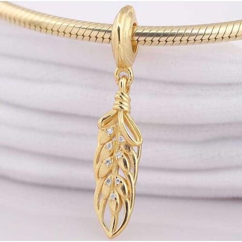 Original Shine Floating Grains With Crystal Necklace Pendant Fit 925 Sterling Silver Charm Bracelet Bangle Diy Jewelry