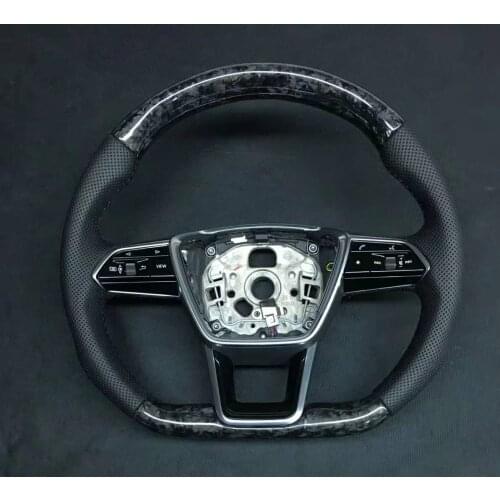 Racing Supercar Cuatomized Real Carbon Fiber Sports Steering Wheel Alcantara Leather compatible for Audi A7 2015-2020