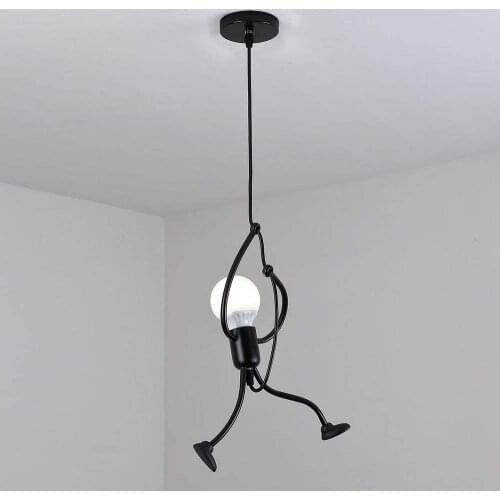 Iron Pendant Lights Creative Cartoon Ceiling Light Chandelies Modern Minimalist Indoor Light Fitting for Bedroom Loft Restaurant