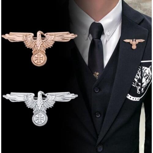 1Pc German Eagle Iron Cross Medal Collar Hat Lapel Pins Brooch Insignia Gifts