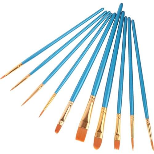 10Pcs Acrylic Watercolor Artists Paint Brush Nylon Multi-function Hook Line Pen