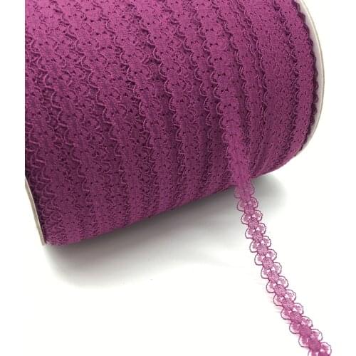 10yards/lot 5/8" (15mm)Wide Purple-red Bilateral Handicrafts Embroidered Net Lace Trim Ribbon DIY Sewing & Skirt Accessories