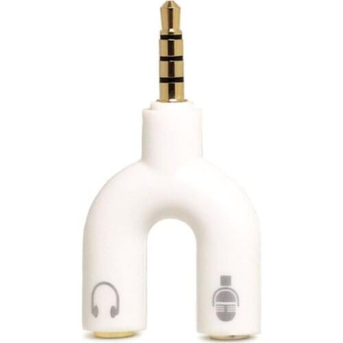 2 IN 1 U Type Audio Headphone Charging Dual Adapter Splitter For Huawei Xiaomi For 3.5mm Jack To Earphone AUX Cable Connector