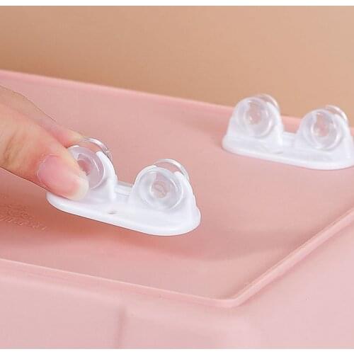 4pcs Adhesive Pulley Storage Box Pulley Trash Can Self-adhesive Pulley Home No Noise No Scratches Box Wheels