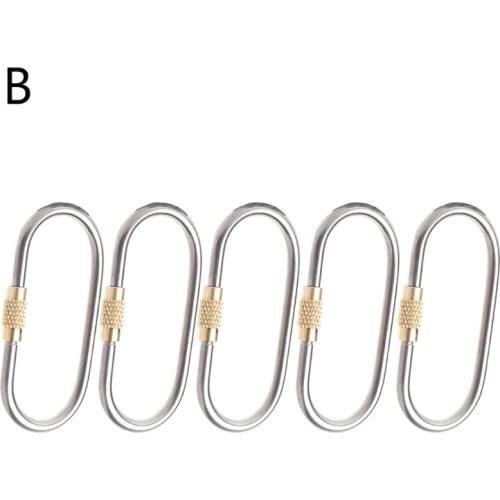 5pcs Mini Titanium Carabiner Perfect D-Ring Locking Keychain for Outdoor and Indoor Use Dropship
