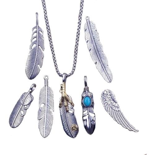 7 Styles Hiphop Feather Ethnic Sweater Claw Necklace Cool Punk Pendant Retro Long Female Men Party Birthday Gift CR006-012