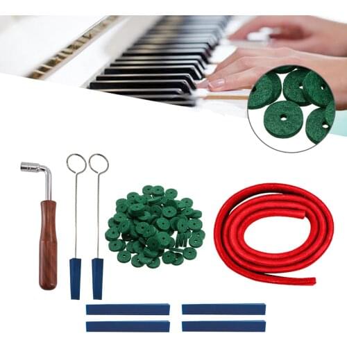 9PCS Piano Tuning Tools Kit Hammer Wrench, Mute, Felt Strip & Washers Tuner Tools Accessories Piano Parts Toolkit