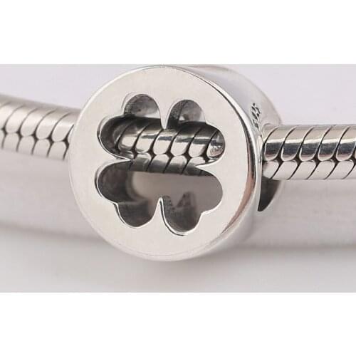 Authentic S925 Silver Openwork Petals Cut Out Bead Charm fit Lady Bracelet Bangle DIY Jewelry