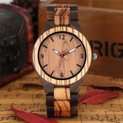 Handmade Natural Wooden Watches Men Casual Luminous Pointers Wristwatch Quartz Movement Clock Adjustable Strap Length Reloj Gift
