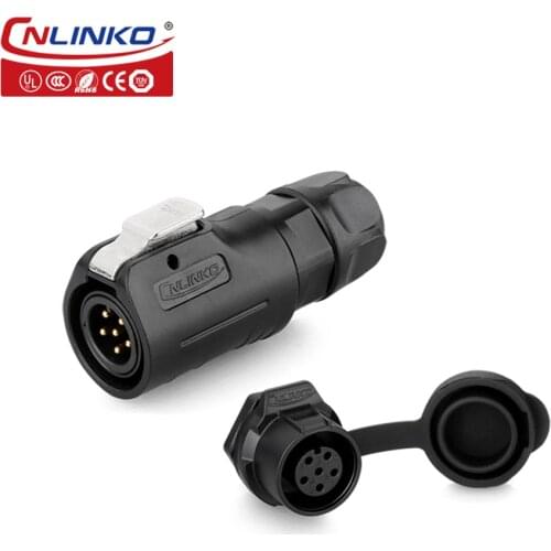 CNLINKO UL Approved 2 3 4 5 7 8 Pin DIN Solder IP67 3-5A Power Waterproof Plug Socket Connector Male/Female Plug Wire Connectors