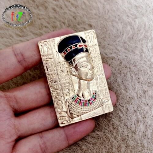 F.J4Z 2020 Ethnic Brooches Anciont Pharaoh Images of Egypt Pins Vintage Costume Pins Statement Jewelry Gifts Dropship