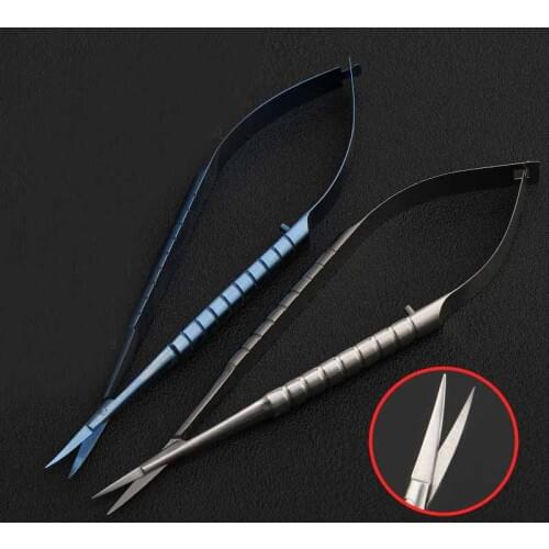 Corneal scissors titanium alloy ophthalmic instrument tool straight pointed curved tip stainless steel microsurgery scissors