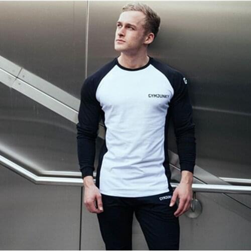 Long Sleeve T Shirt Men Spring And Autumn Festival Moda Masculina Cotton Round Neck Slim Gym Fitness Running Supernatural Tshirt