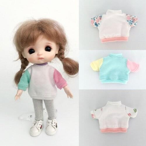 Ob11 long sleeve T-shirt PD9 plain top GSC hoodie BJD jasmine egg doll dress clothes coat Doll accessories
