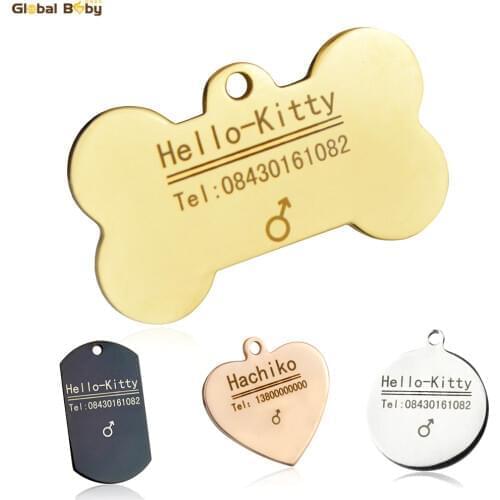 Global Baby Pet Tags Personalized Dog Tag ID Free Engraving Pet Name Customized Cat Dog Puppy Collar Assessories