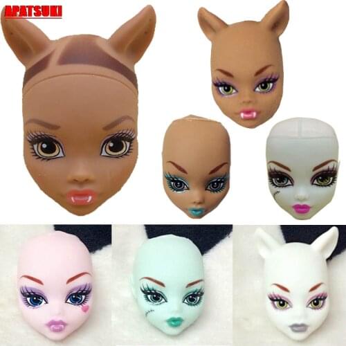 Doll Head For Monster High Doll Heads for 1/6 BJD Dolls Practicing Demon Monster Head Without Hair Doll Accessories Kid Toy Gift