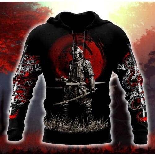 Beautiful Samurai Tattoo 3D Printed Autumn Men Hoodies Unisex Casual Pullover Zip Hoodie Streetwear sudadera hombre DW0506