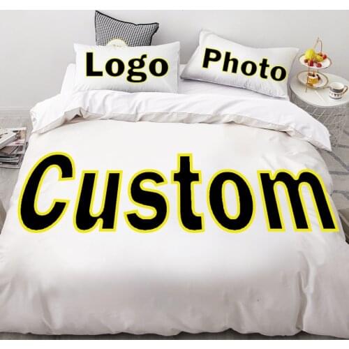 Diy Bedding Set Photo Logo Image Custom size Queen King Duvet Cover set Pillowcase Customized Bedclothes Bed Linen Drop Ship