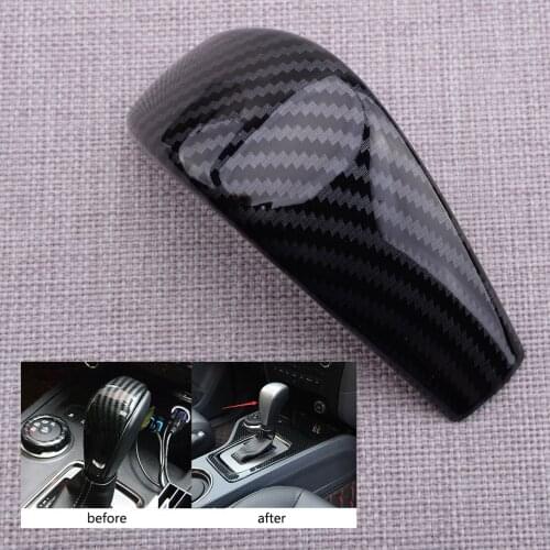 Car ABS Gear Shift Knob Cover Trim Carbon Fiber Style Decoration Fit for Ford Ranger 2020 2019 2018 2017 2016 2015
