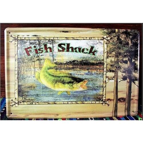 50pcs/lot Metal Sign shabby chic Vintage Tin signs Fish Shack home decor House Office Restaurant Bar iron Paintings Z-26 20*30CM