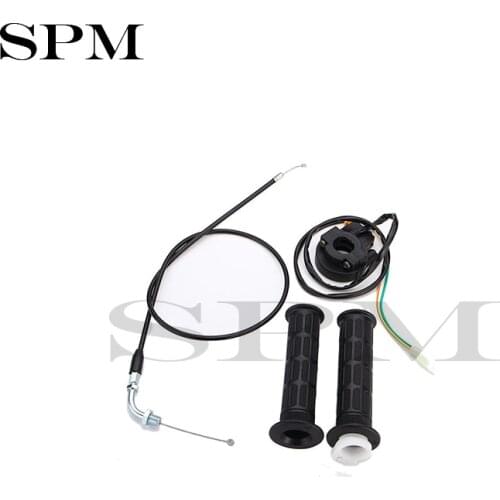 Motorcycle Hand Grips Throttle Cable Kill Switch Set For 49cc-80cc Engine Parts Motorized Bicycle Push Bike