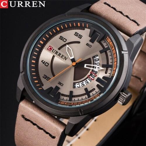 Top Brand Luxury CURREN Mens Watches Men Fashion Leather Strap Quartz Watch Man Casual Waterproof Wristwatch Relogio Masculino