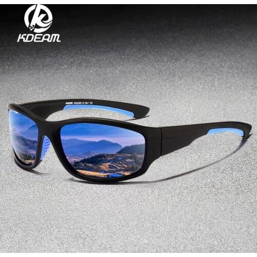 KDEAM Mens Sports Polarized Sunglasses Wearproof TR90 Frame Outdoor Travel Fishing Sun Glasses Anti-Glare UV400 Goggles