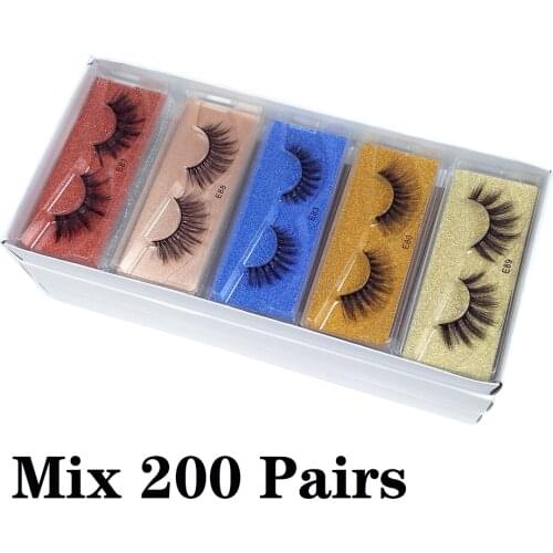Wholesale Lashes 30/50/100/200 Pairs 3D Mink Lashes Set In Bulk Natural Mink Eyelashes False Eyelashes Makeup False Lashes