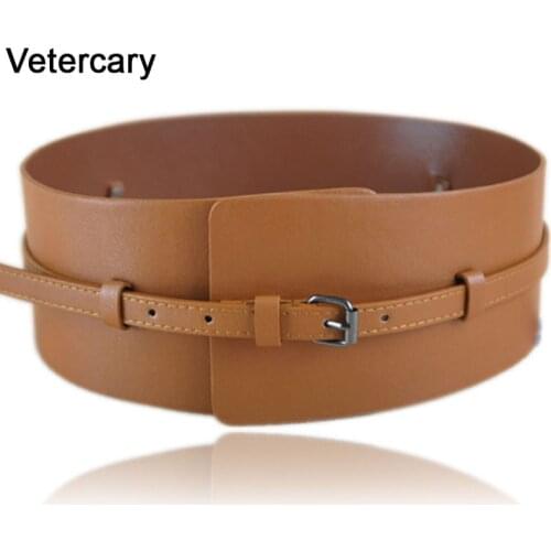 New Fashion Women belts Ladies Wide Belt brown Faux Leather Causal Skinny Waistband black Strap Belt Dress Clothes Accessories