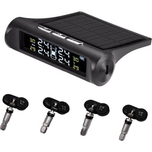 RV Car TPMS Tire Pressure Alarm Monitor System Solar Powered Built-in Sensor