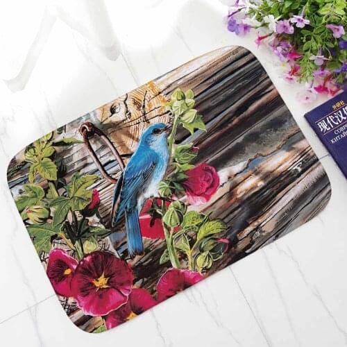 Modern Home Decor Mats Floral Birds Printed Living Room Bedroom Floor Mat Anti Slip Washable Hallway Balcony Indoor Doormat