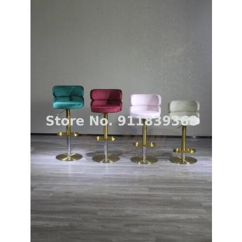 Light luxury Nordic bar stools modern minimalist bar stools high bar stools home hotel lifting rotating backrest front desk chai