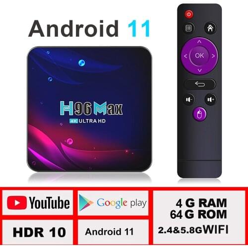 Android TV Box 2021 TV Box android 11 4G 64GB 4K H96 MAX V11 Smart TV Box LEMFO 2.4G 5.8G WIFI Google Voice Set Top Box H96max
