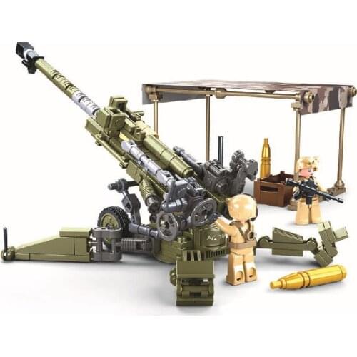 WW2 m777 Flak Maxim Gun Cannon DIY Military Weapon Soldier Figures MOC Accessories Model Building Block Brick Children Kid Toys