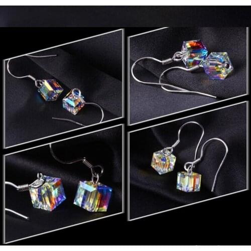 LycorisSmart New 925 Sliver Australia Square Crystal Stud Earrings for Women jewelry