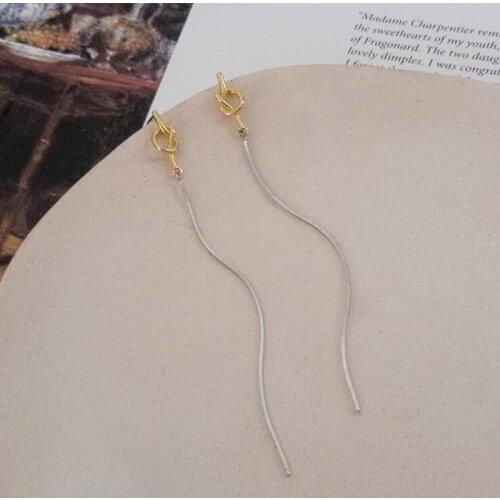 Hot Sale Real 925 Sterling Silver Long Chain Chain Tassel Drop Earrings For Women Statement Korean Dangle Earring Party Gifts