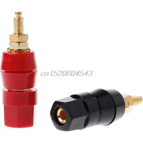 1 Pair 4mm Banana Plug Red Black Connector Amplifier Terminal Binding Post Speaker Jack R24 Whosale&DropShip