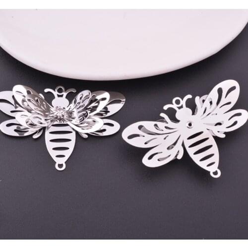10pcs High Quatily Rhodium Plated 3D Bee Connectors Suncather Decorative materials
