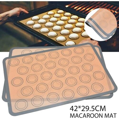 2 PCs Silicone Baking Mat Bakeware Macaroon Tray Pad Oven Liner Baking Tray Mat Pastry Tool 42*29.5CM