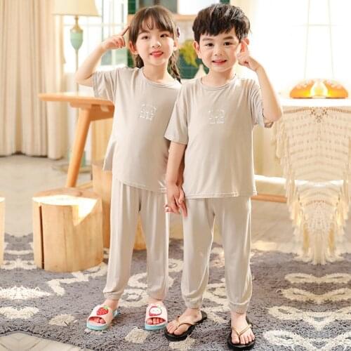 2021 Children Pajamas Set Kids Baby Girl Boys Cartoon Casual Home Clothing Costume Half Sleeve Children Nightwear Pajamas Sets