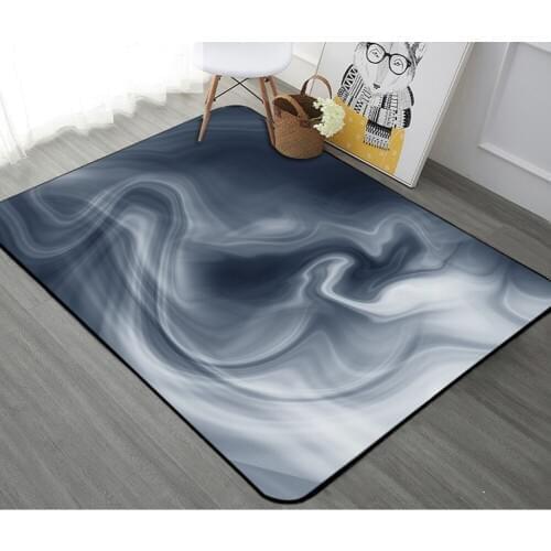3D Photo Wallpaper Murals PVC Waterproof Self-adhesive Gray-blue abstract ink floor mat design Wall Mural Stickers