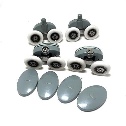 4x Nylon Double Shower Door ROLLERS/Runners/Wheels 25mm wheel