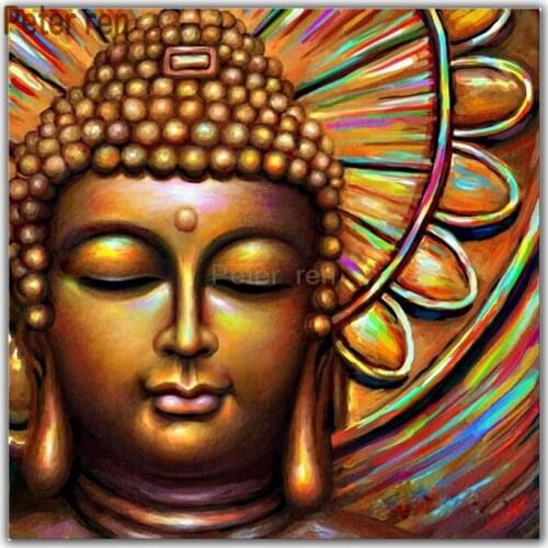 Peter ren Diamond painting cross stitch Buddhist Full round or square diamond mosaic embroidery home decor artwork Bronze statue