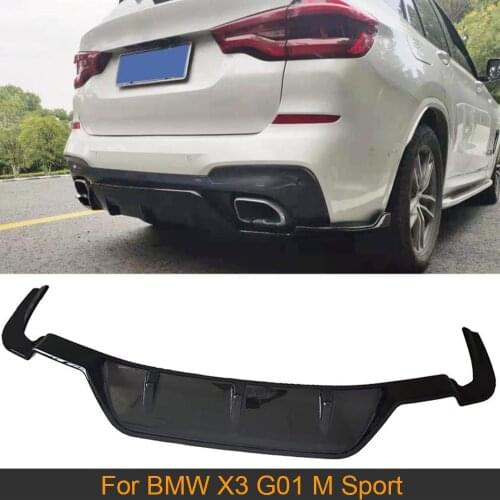 Car Rear Bumper Diffuser Lip for BMW X3 G01 M Sport 2018-2020 Rear Bumper Diffuser Lip Spoiler Splitter Carbon Look/ Gloss Black