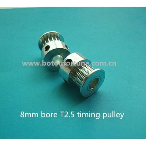 Free shipping t2.5 8mm bore timing pulley with 16 teeth for 3D printer 100pcs a pack
