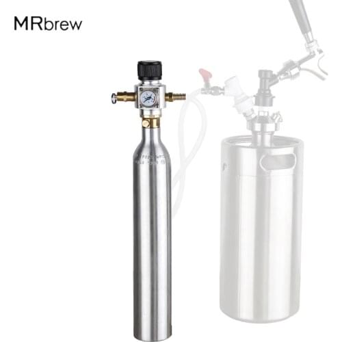 Soda Cylinder Co2 Bottle Tank With Co2 Regulator ,0.6L High Pressure Gas Bottle Aluminium Co2 Cylinder For Homebrew /Soda