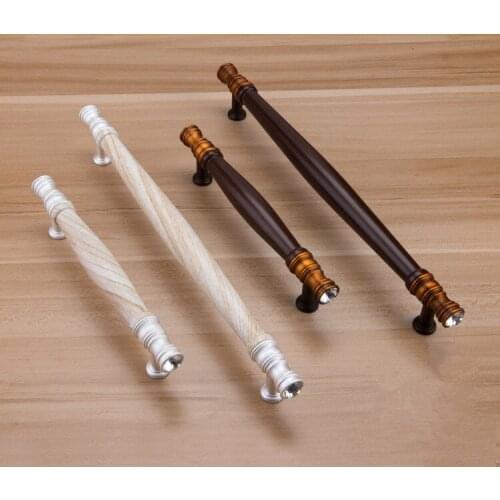 Hot sale hollow handle European luxury wood door handles New glass door pulls Villa door handle Sitting room handle and knobs