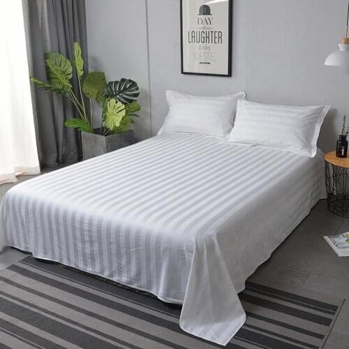 Cotton Satin Stripe Hotel Bed Sheets