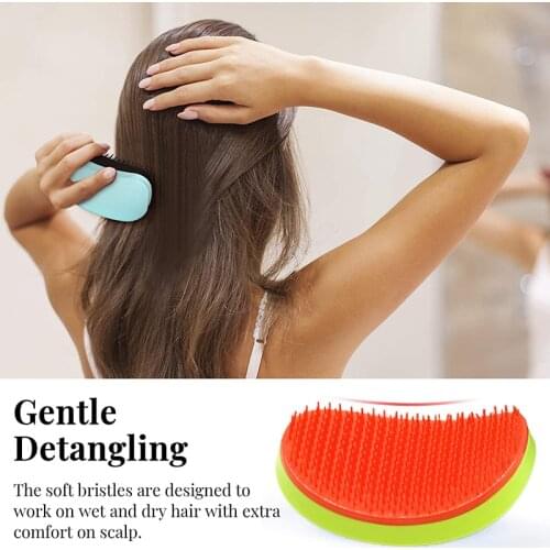Huiyun Cute Mango Shape Detangling Hair Brush Hair Comb Wet Dry Curly Hair Tangle Free Brushes For Teens Kids Women Men Massage